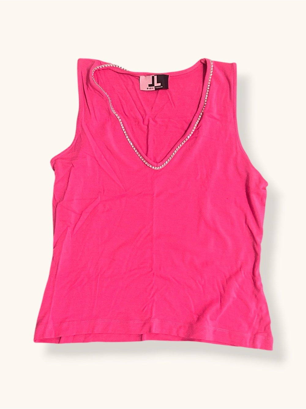 vintage JL New York rhinestone trim tank